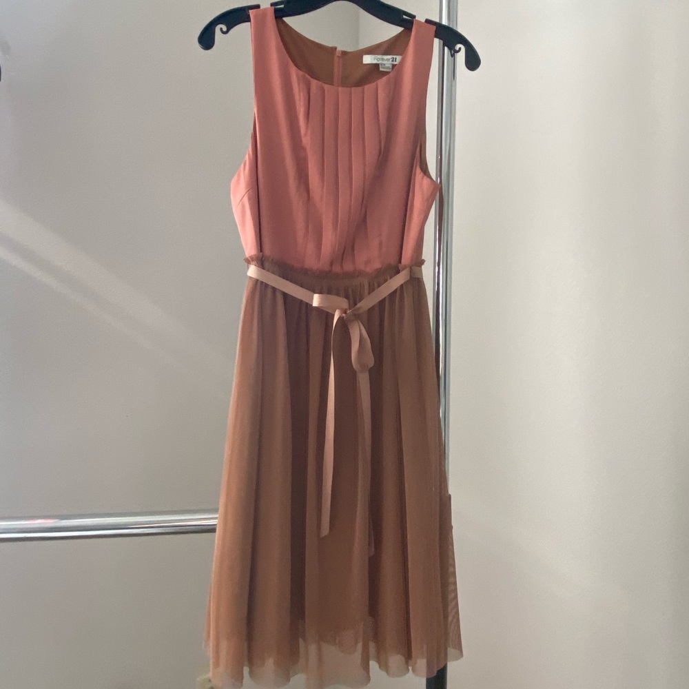 Mauve and rust colored dress